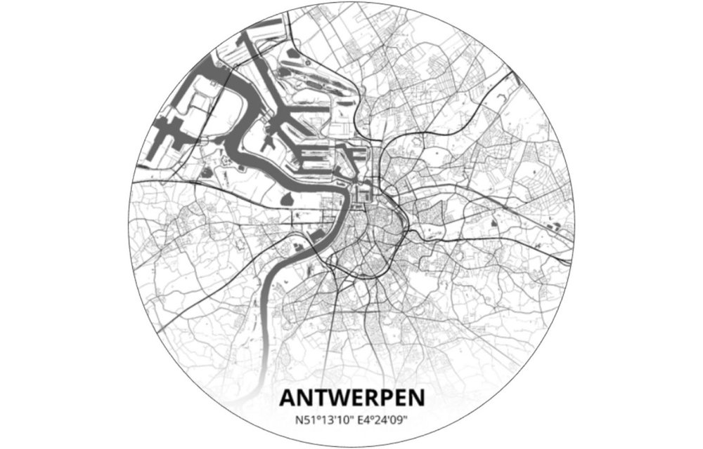 City Circles - Antwerpen 145CM vliesbehang