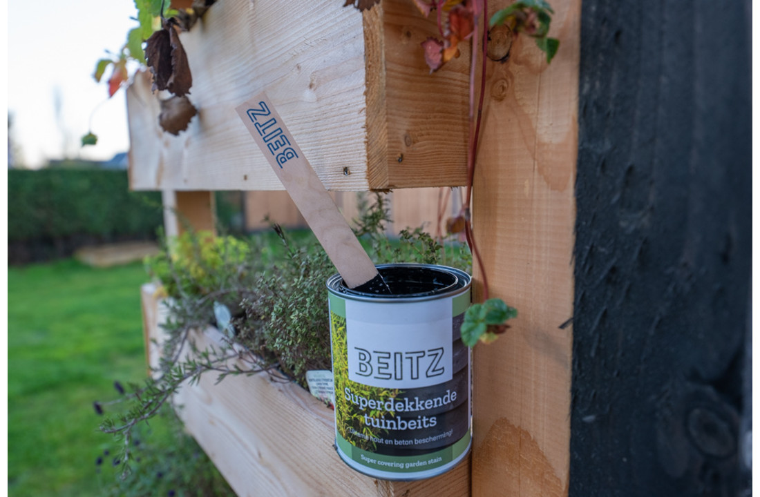 Tuinbeits Zwart 1 Liter Superdekkend Voor Hout en Beton - beitz