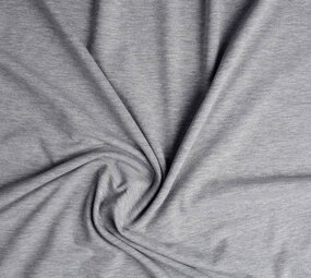 Oeko-Tex®  Jersey Stoff Baumwolle Hellgrau Meliert Oeko-Tex®  Jersey Stoff Baumwolle Hellgrau Meliert
