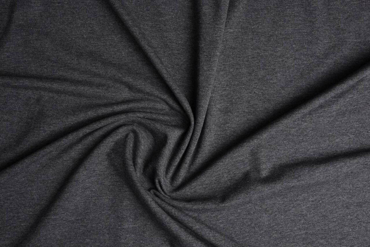 Oeko-Tex® Cotton Jersey Donker grijs Melange Oeko-Tex® Cotton Jersey Donker grijs Melange