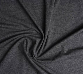 Oeko-Tex®  Jersey Stoff Baumwolle Dunkelgrau Meliert Oeko-Tex®  Jersey Stoff Baumwolle Dunkelgrau Meliert