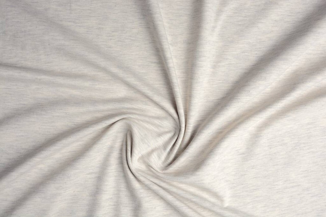 Oeko-Tex®  Jersey Stoff Baumwolle Creme Meliert Oeko-Tex®  Jersey Stoff Baumwolle Creme Meliert