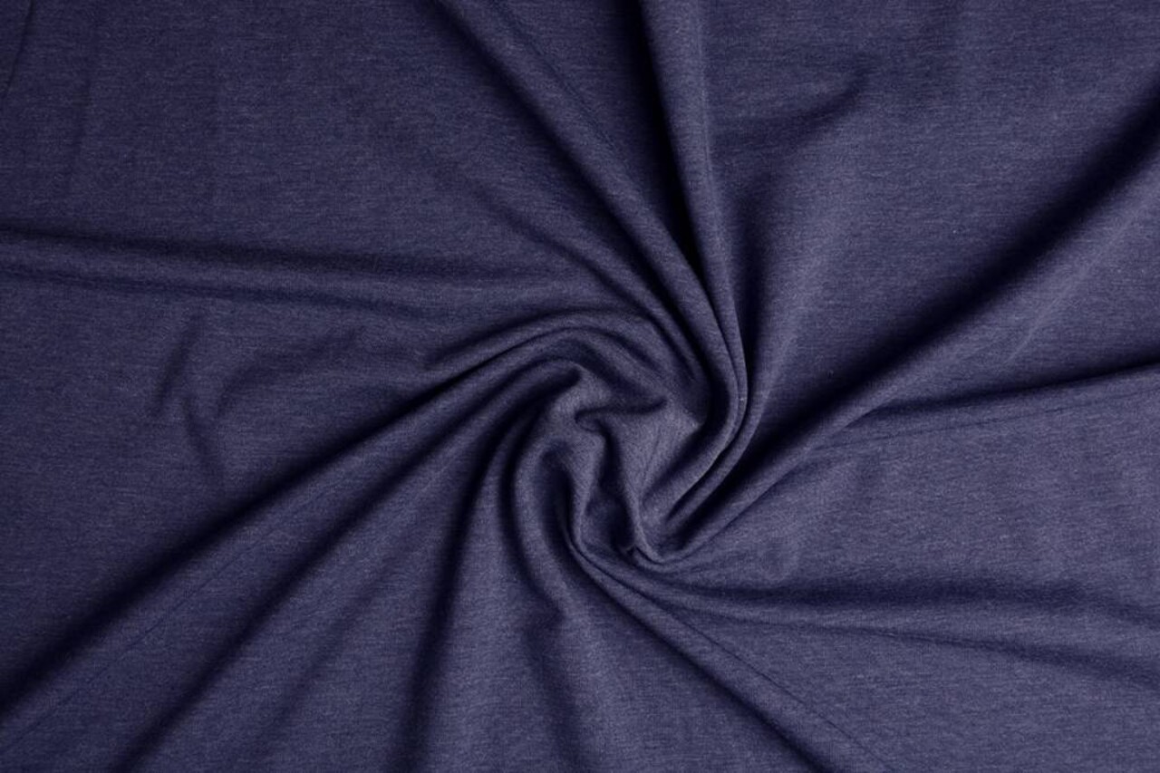 Oeko-Tex®  Jersey Stoff Baumwolle Dunkel jeans Meliert