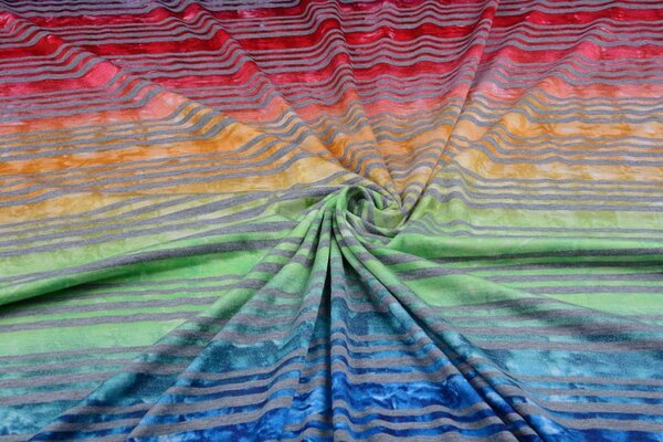 Jersey Viscose Kleine Streep Multicolor 1
