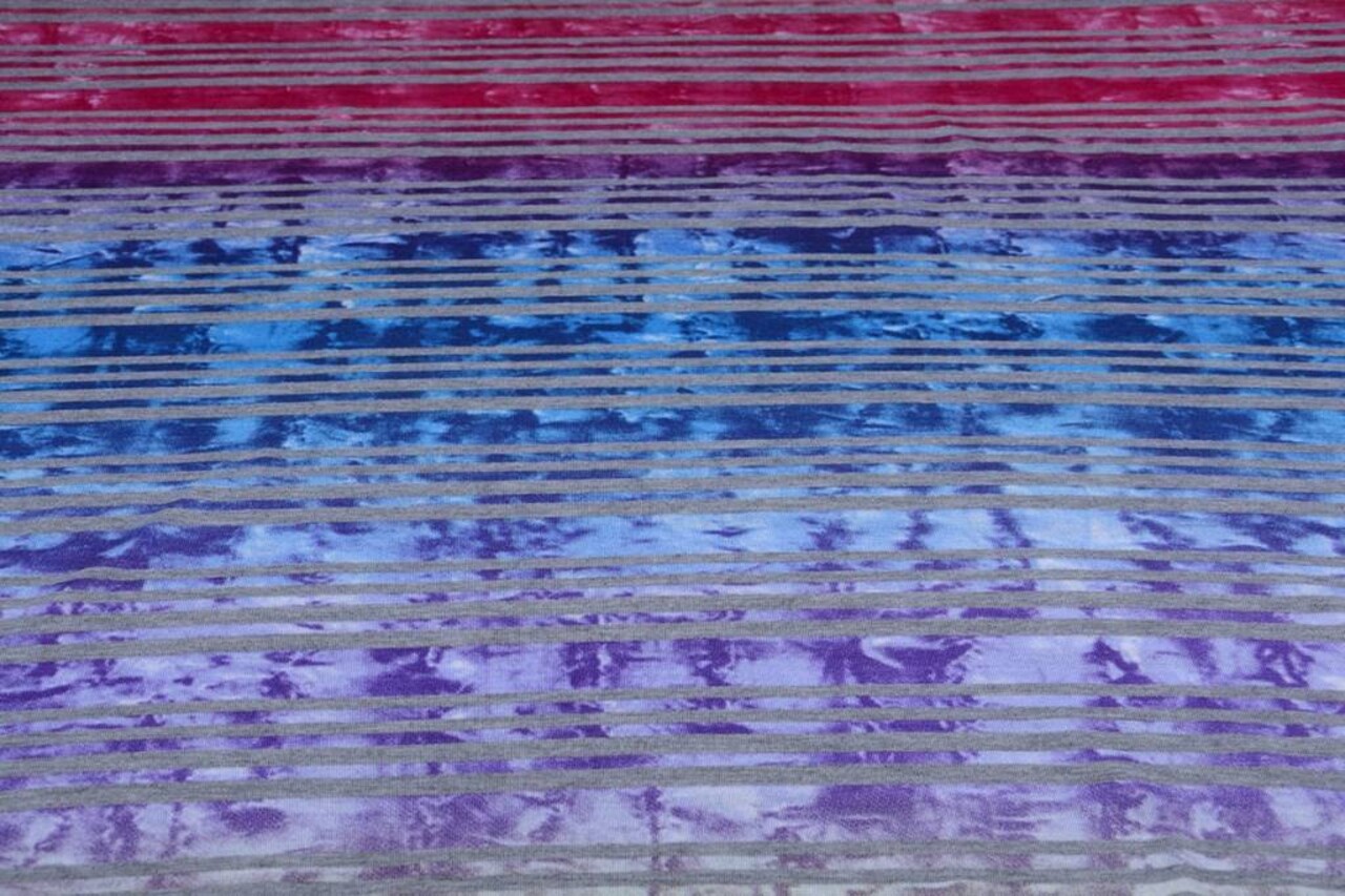 Jersey Viscose Kleine Streep Multicolor 2