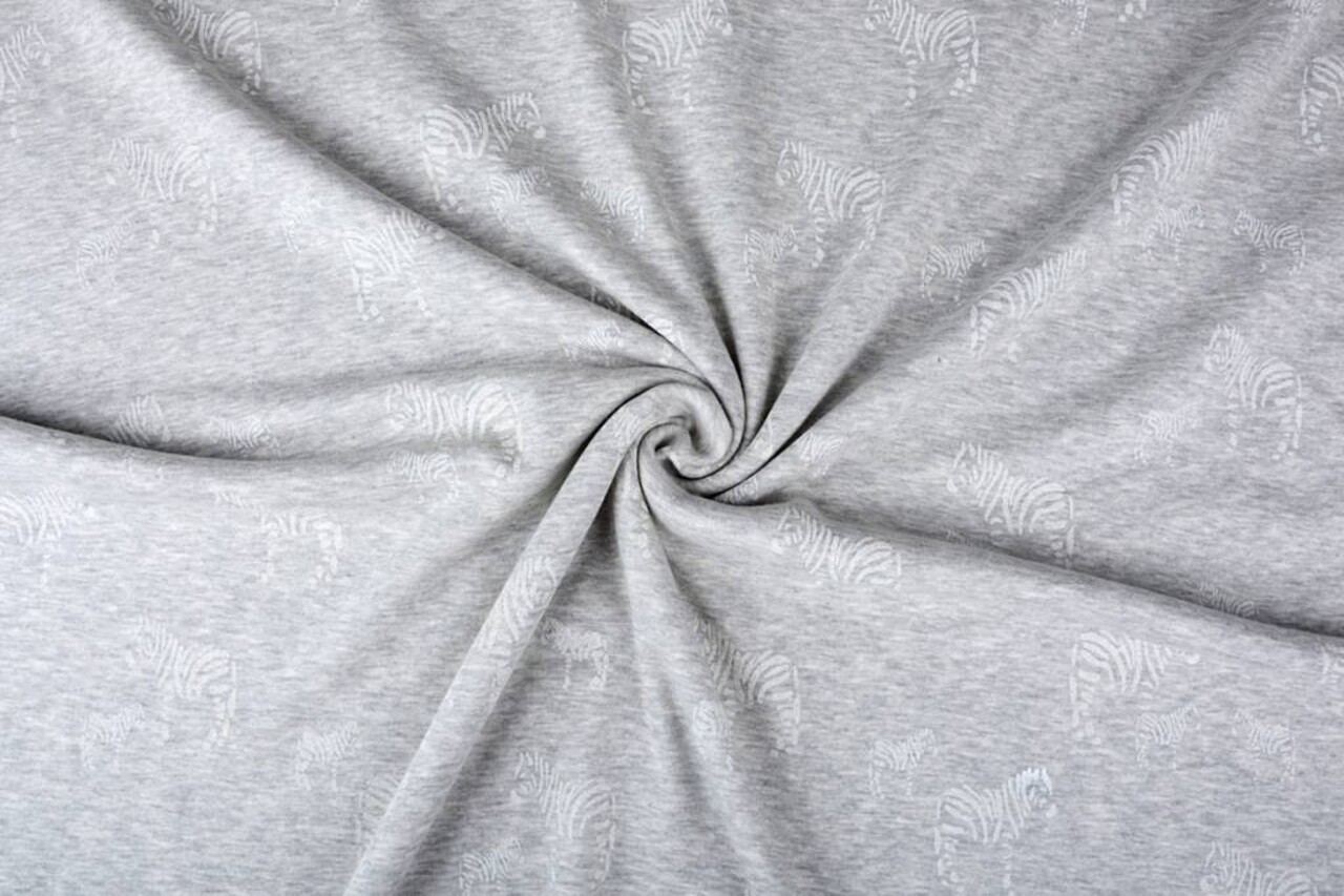SweatStoff Alpenfleece Zebra Glitzer Silber