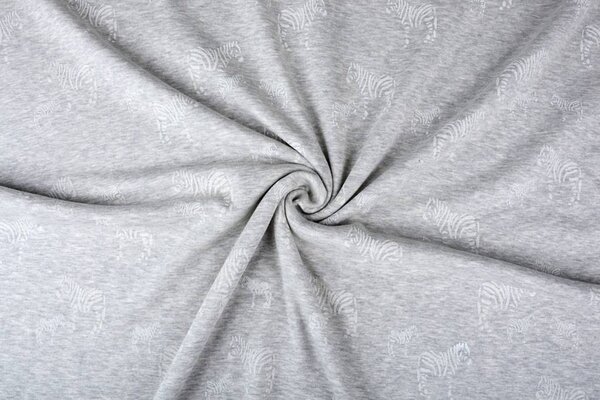 SweatStoff Alpenfleece Zebra Glitzer Silber