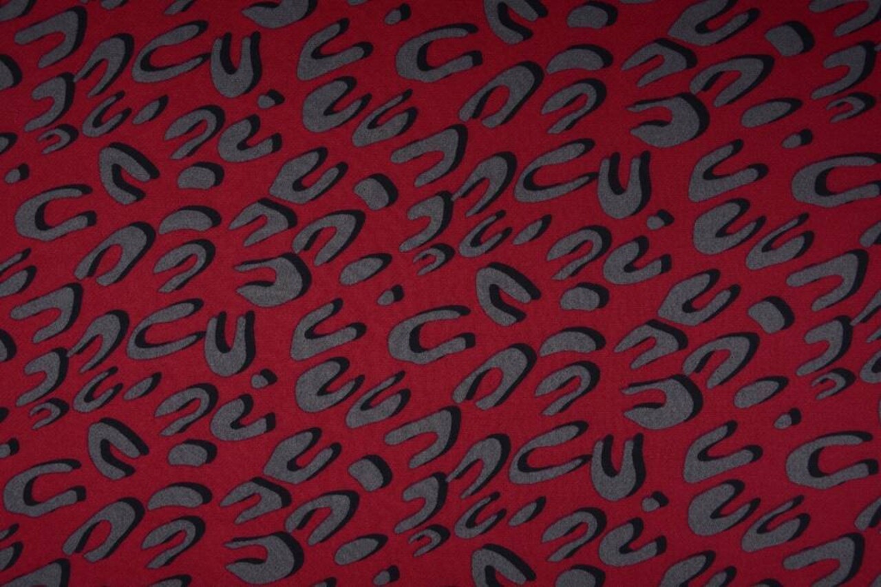 Tejido de Sudadera Estampado Burdeos