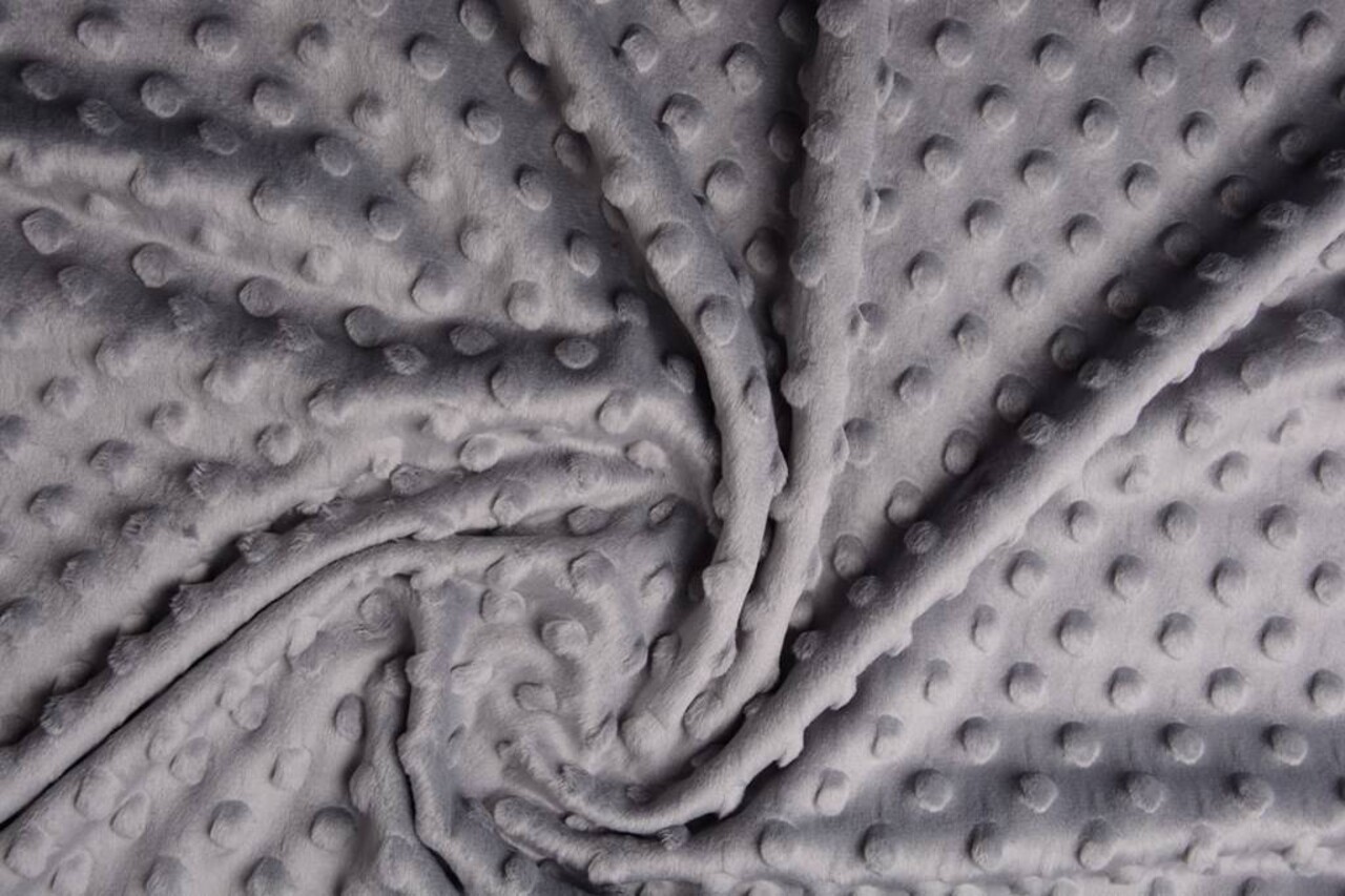 Minky Fleece Stoff Grau