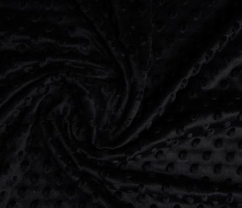 Minky Fleece Stoff Schwarz