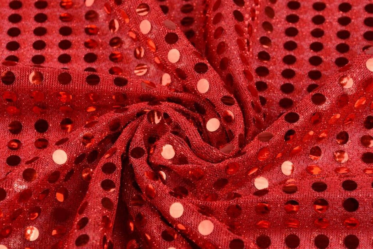 Pailletten, Flitter auf Lurex Rot Pailletten, Flitter auf Lurex Rot