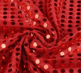 Pailletten op Lurex Rood