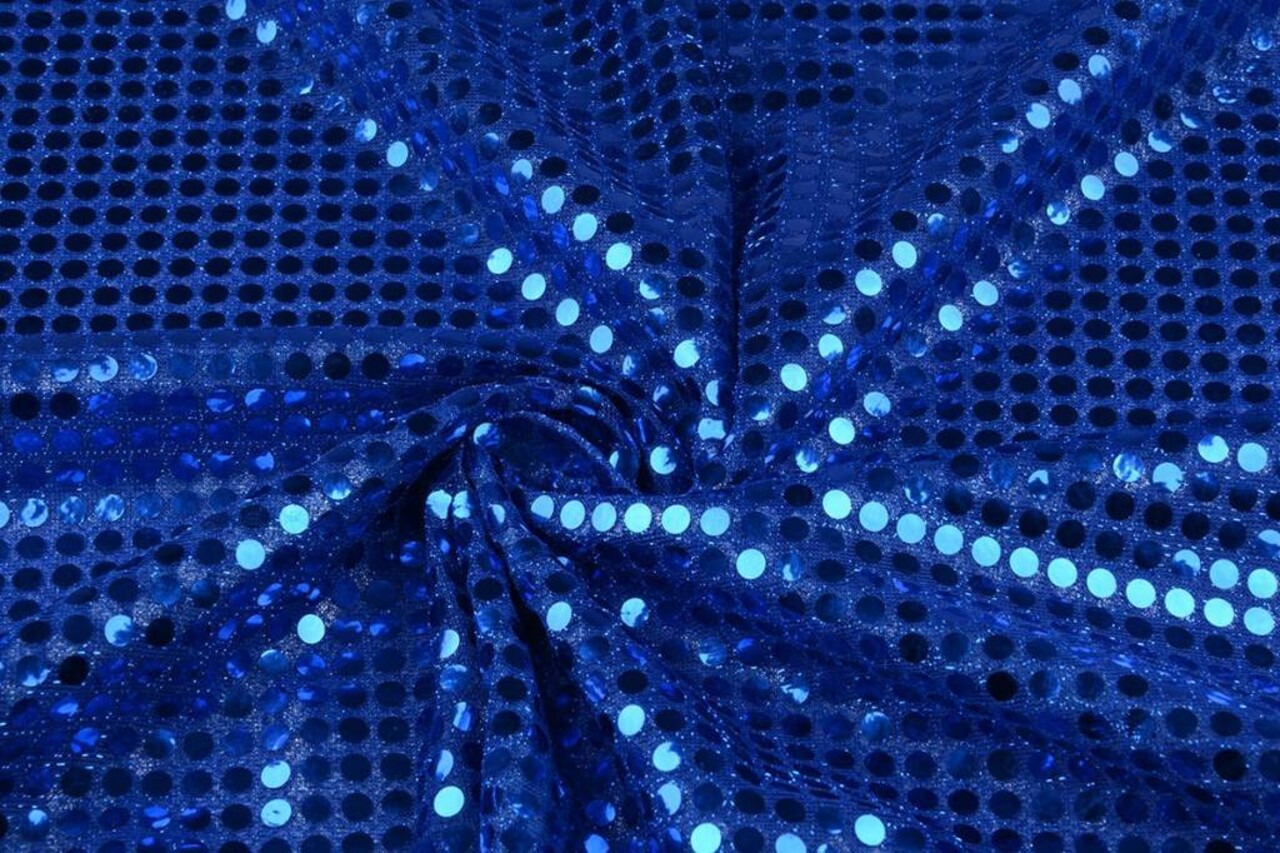 Pailletten op Lurex Kobaltblauw