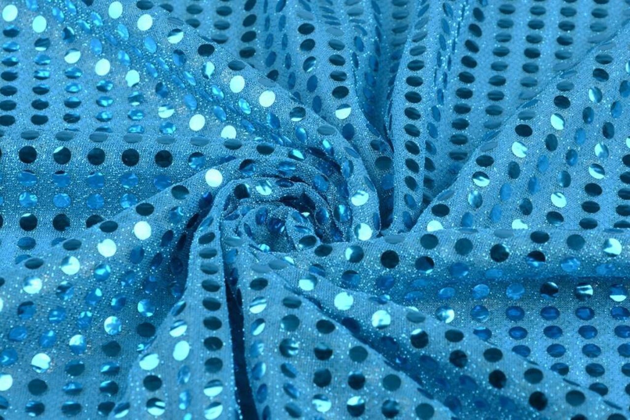 Sequins on Lurex Aqua