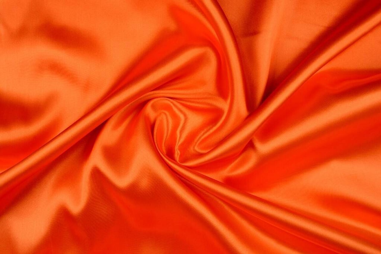 Polyester Satin Chaud Orange Polyester Satin Chaud Orange
