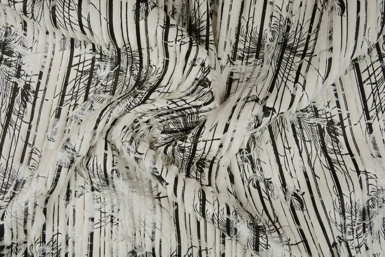 Stripe Fur Foil Beige