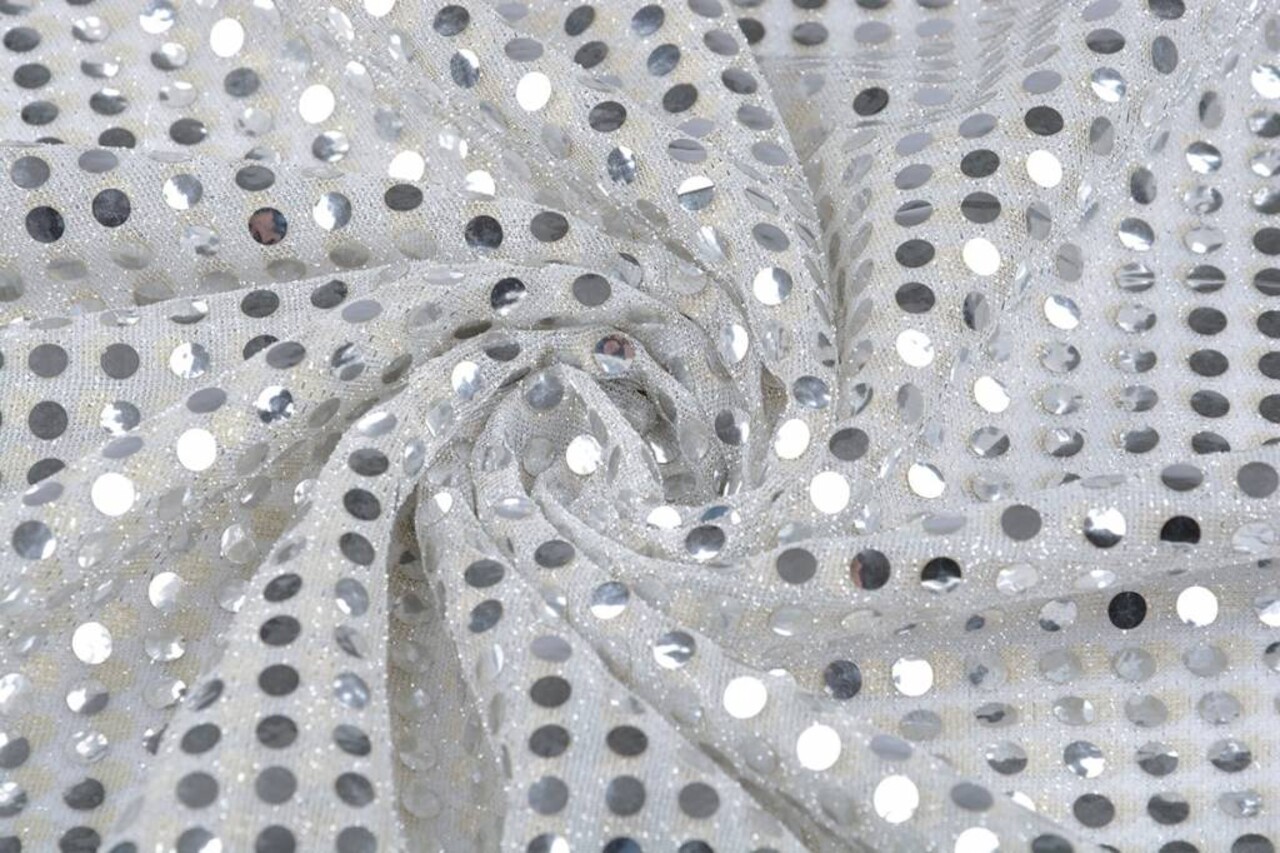 Pailletten, Flitter auf Lurex Silber