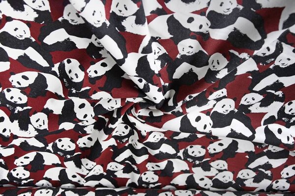Tejido de Sudadera de Polar Alpino Panda'S Burdeos Tejido de Sudadera de Polar Alpino Panda'S Burdeos