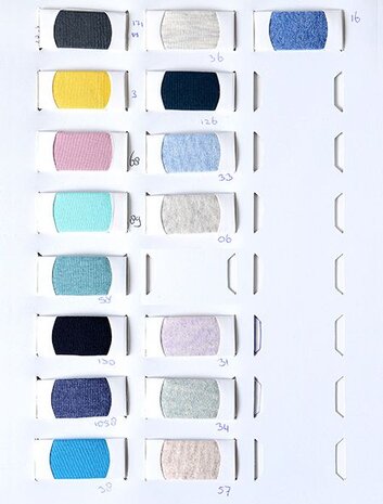 Oeko-Tex®  Stalenkaart Jersey Katoen Oeko-Tex®  Stalenkaart Jersey Katoen