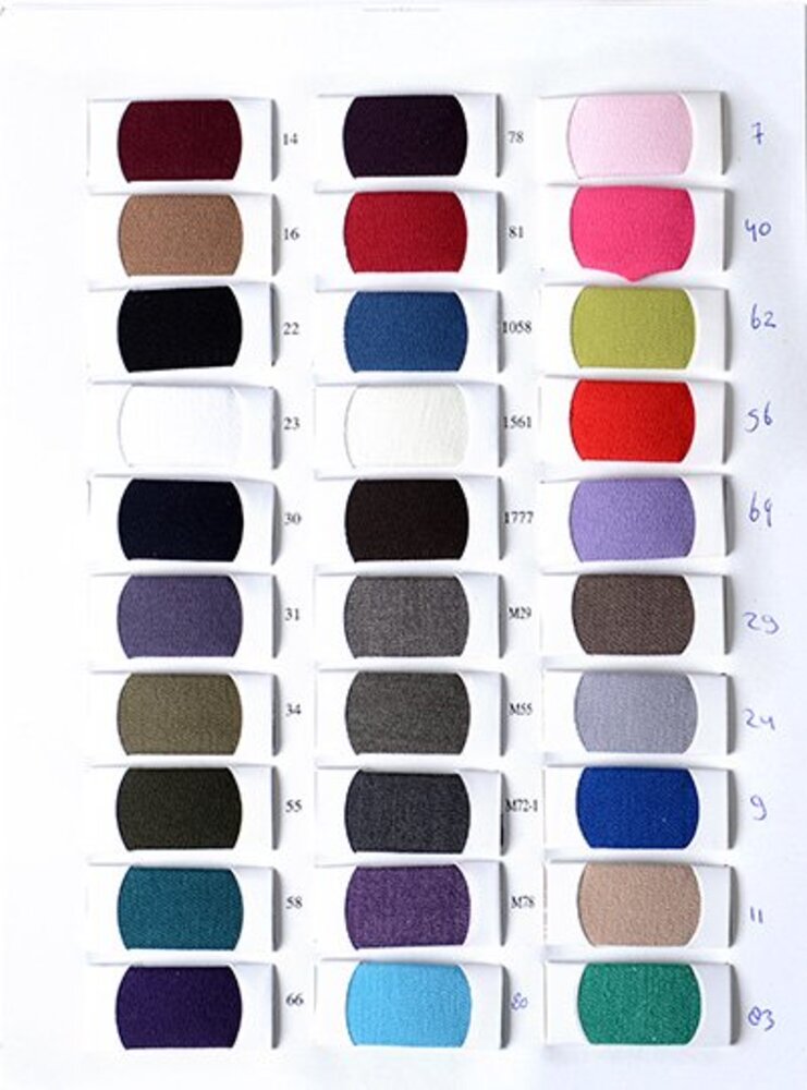 Oeko-Tex®  Samplecard Gabardine Oeko-Tex®  Samplecard Gabardine