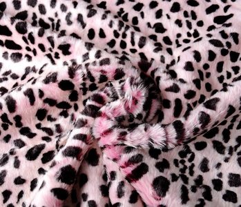 Hairy Imitation Fur Cheetah print Pink