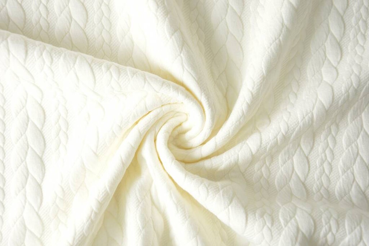 A Maglia Treccia Tessuto Maglia Crema A Maglia Treccia Tessuto Maglia Crema