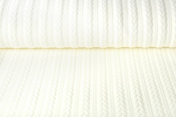 Tricoté Torsade Tissu Jersey Crème Tricoté Torsade Tissu Jersey Crème