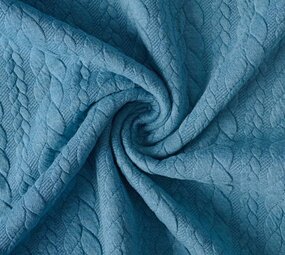 Knitted Cable fabric tricot Petrol Blue Knitted Cable fabric tricot Petrol Blue
