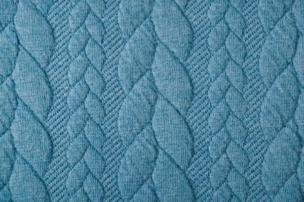 Knitted Cable fabric tricot Petrol Blue