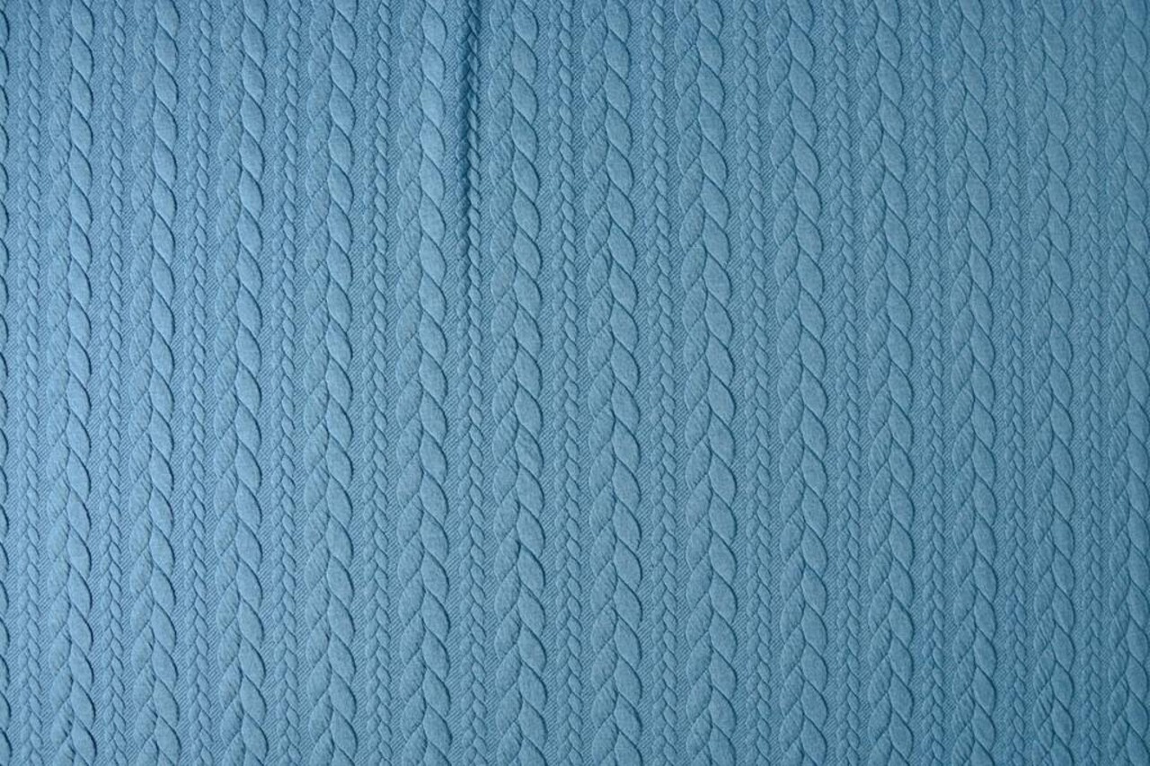 Tricoté Torsade Tissu Jersey Bleu Pétrole Tricoté Torsade Tissu Jersey Bleu Pétrole
