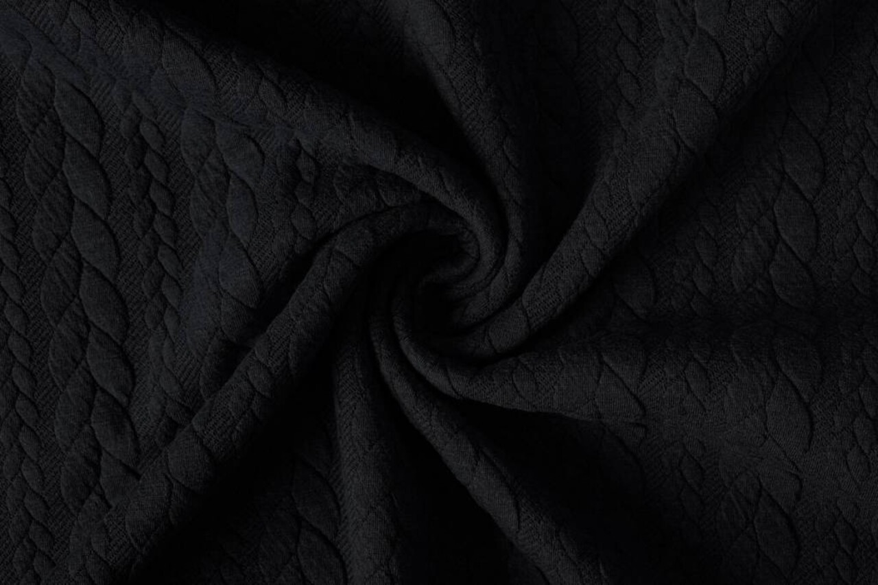 Tricoté Torsade Tissu Jersey Noir Tricoté Torsade Tissu Jersey Noir