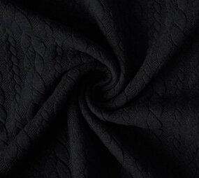 Gestrickte Kabel Stoff tricot Schwarz