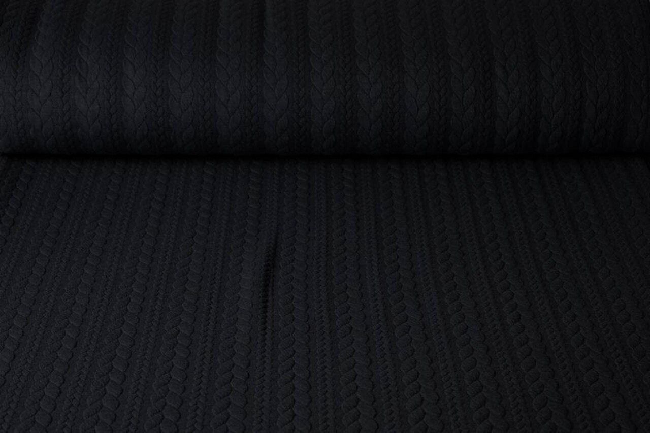 Tricoté Torsade Tissu Jersey Noir Tricoté Torsade Tissu Jersey Noir