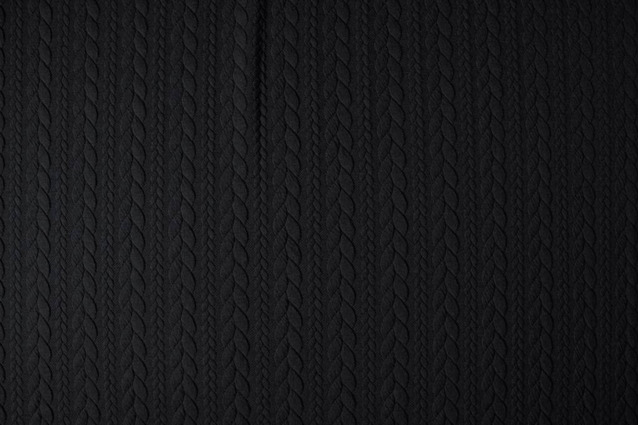 Gebreide kabel stof tricot Zwart