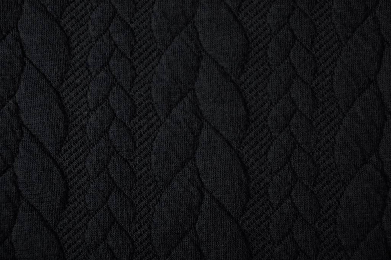 Gebreide kabel stof tricot Zwart