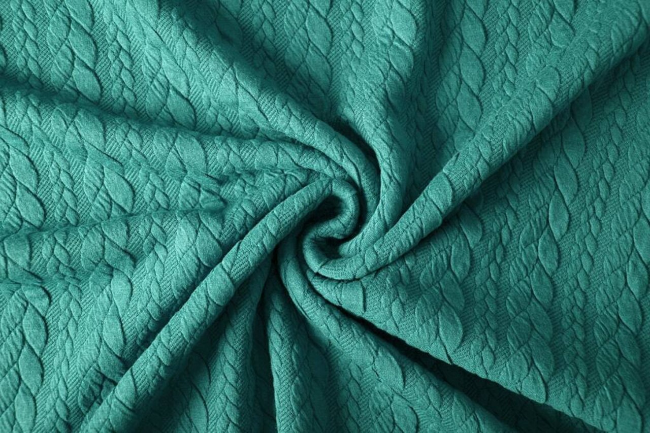 De Punto Trenza Tela Punto Verde Mar