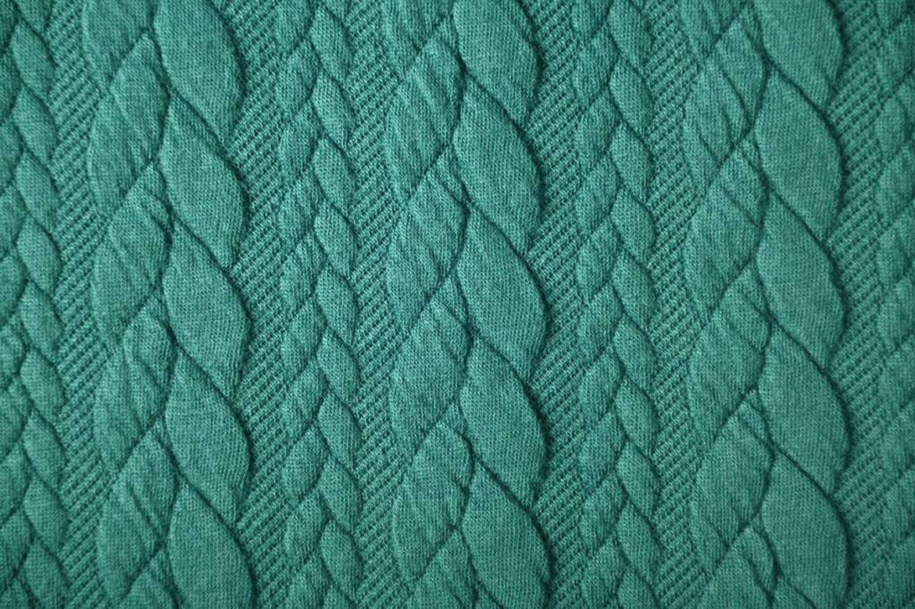 Gestrickte Kabel Stoff tricot Meergrün Gestrickte Kabel Stoff tricot Meergrün