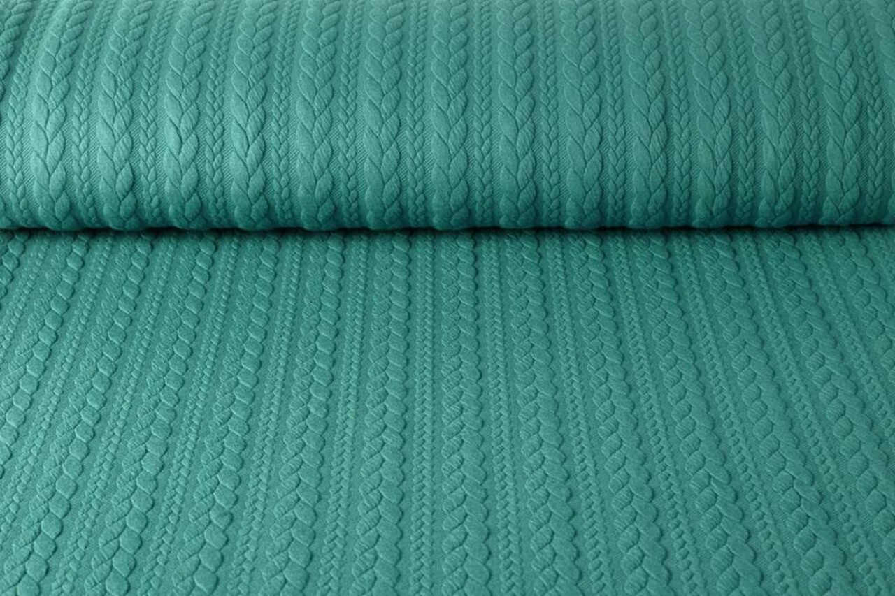 A Maglia Treccia Tessuto Maglia Verde Mare A Maglia Treccia Tessuto Maglia Verde Mare