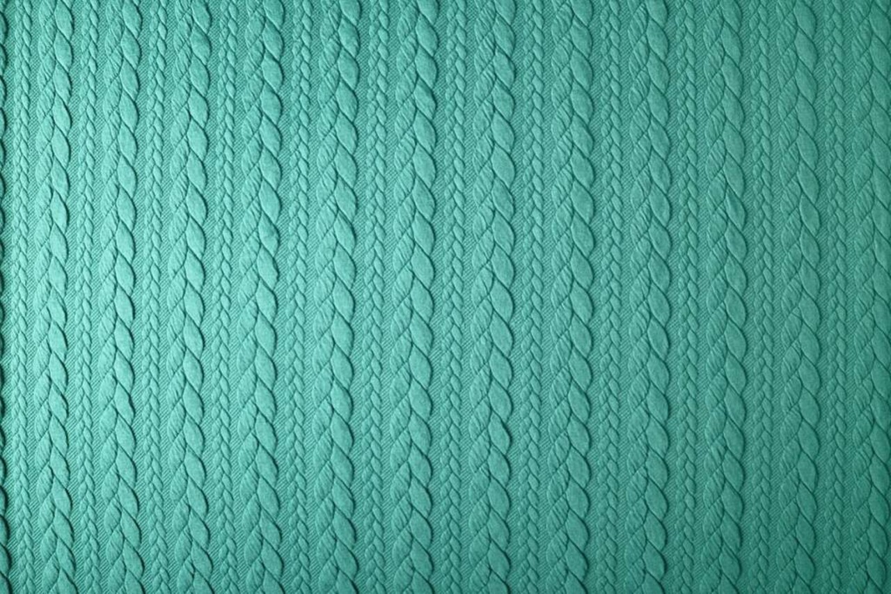 Gestrickte Kabel Stoff tricot Meergrün Gestrickte Kabel Stoff tricot Meergrün