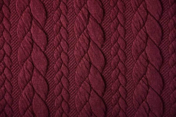 Tricoté Torsade Tissu Jersey Bordeaux Tricoté Torsade Tissu Jersey Bordeaux