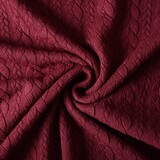 Tricoté Torsade Tissu Jersey Bordeaux