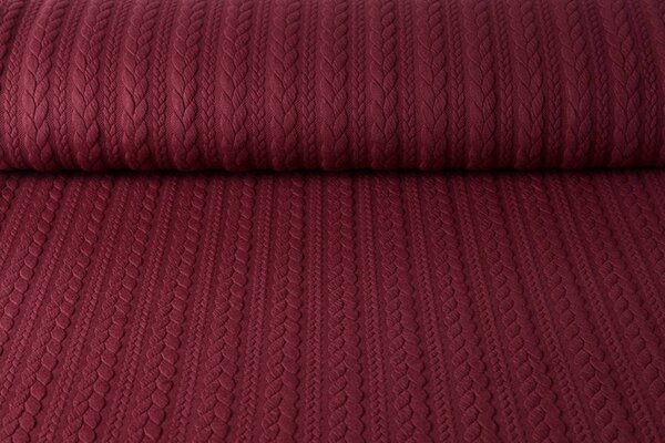 Knitted Cable fabric tricot Bordeaux