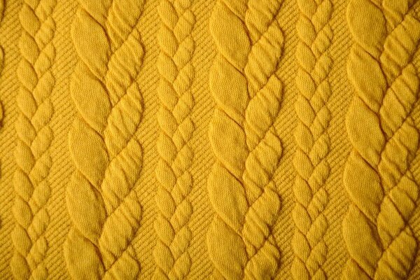 Tricoté Torsade Tissu Jersey Ocre Tricoté Torsade Tissu Jersey Ocre