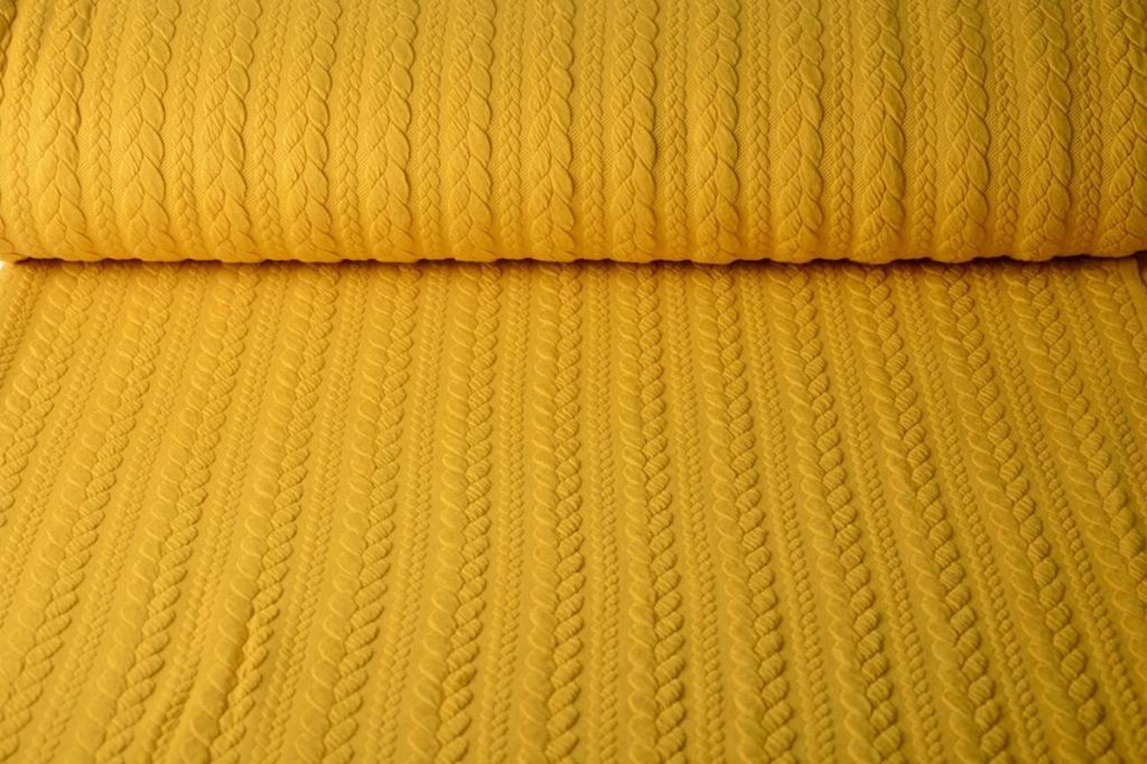 De Punto Trenza Tela Punto Ocre De Punto Trenza Tela Punto Ocre
