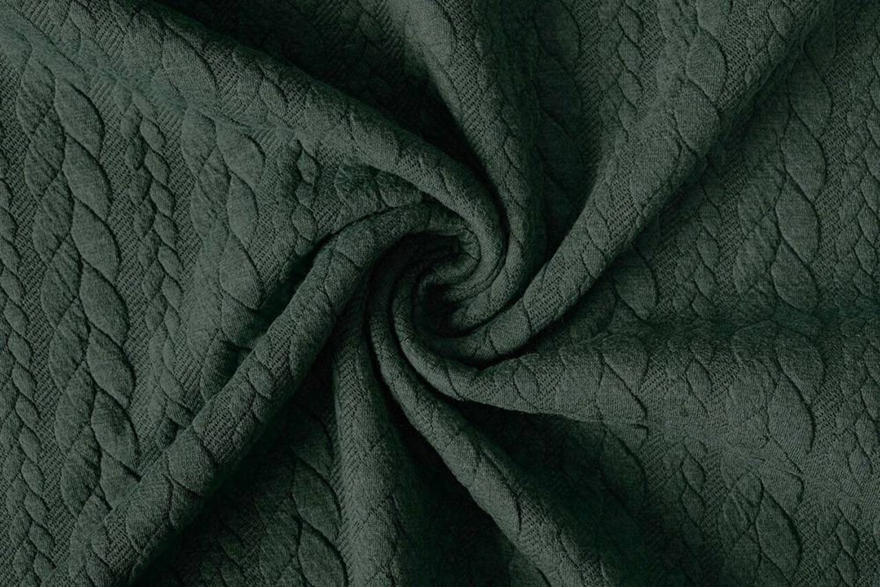 Knitted Cable fabric tricot Army Green