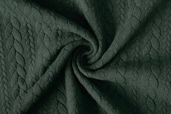 Gebreide kabel stof tricot Army Groen Gebreide kabel stof tricot Army Groen