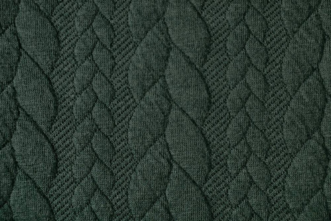 Knitted Cable fabric tricot Army Green