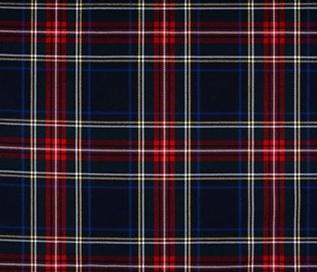 Schottische Tartan überprüft Stoff 3 Schwarz