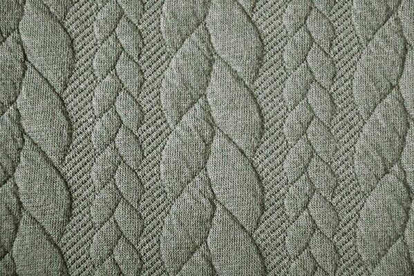 Knitted Cable fabric tricot Light Army Green