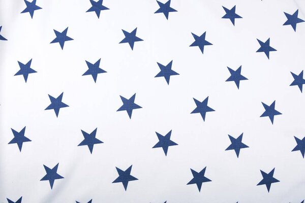 Tejido con Aspecto de Lino Estampado Estrellas Azul